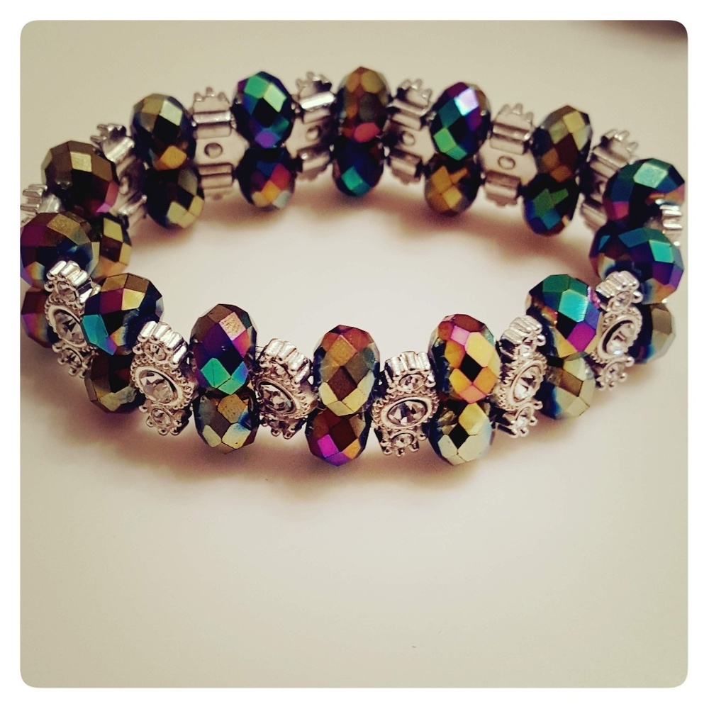2 Layered Multicolor Stretch Bracelet